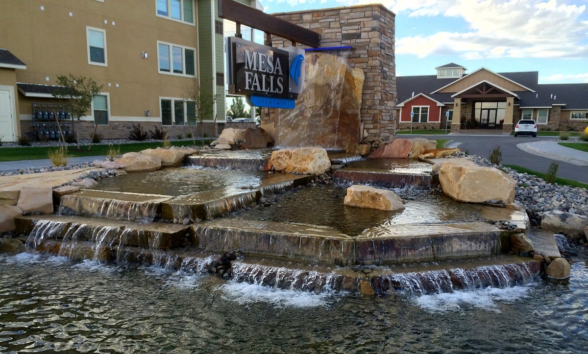 water feature at commercial property