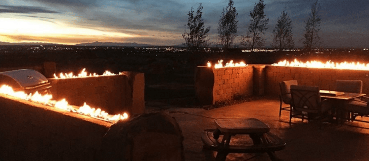 Backyard fire wall in Rexburgg, Idaho