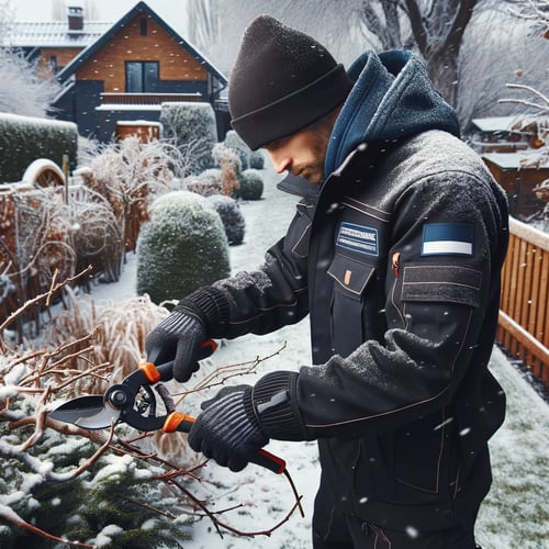 Pruning shrubs in winter