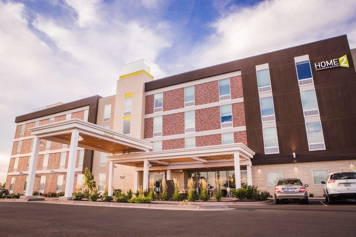 tidy landscaping at hotel entrance