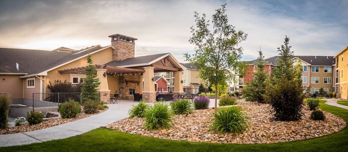 landscaping in front of clubhouse