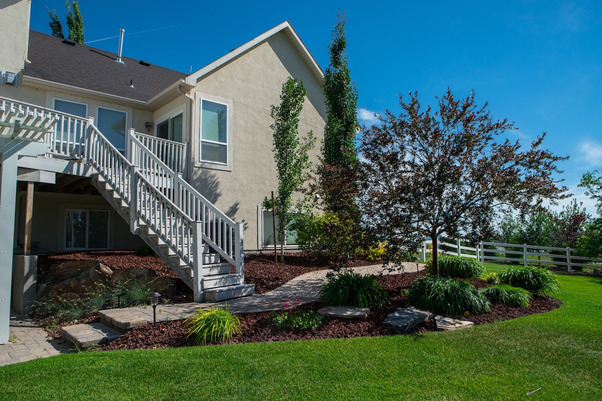 landscape bed with mulch