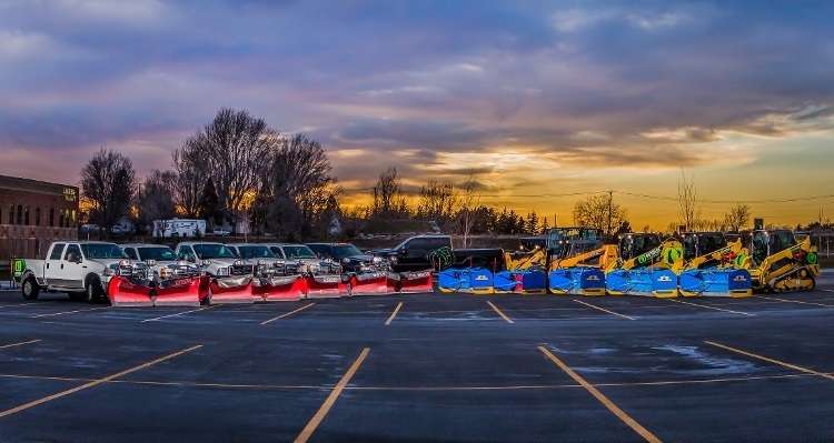 Outback Landscape snow removal trucks in Idaho Falls