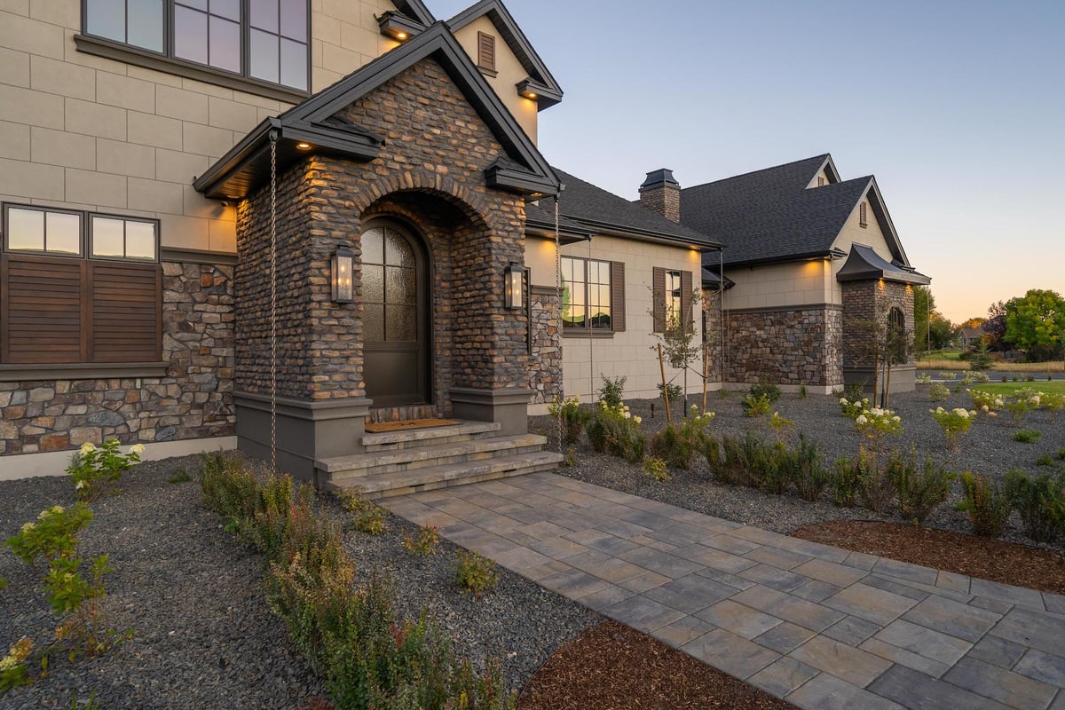 paver walkway to entrance of home