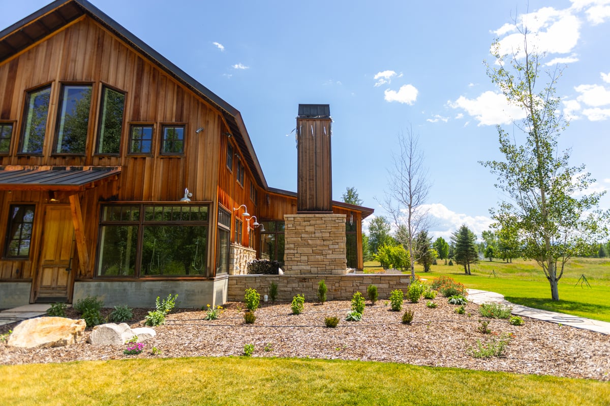 a nice house and new planting bed in in idaho falls