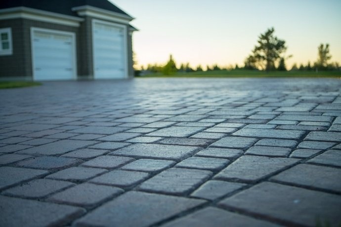 paver driveway close up