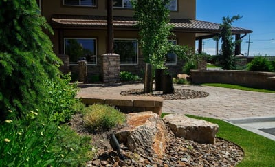 Beautiful residential low-maintenance landscape in Idaho