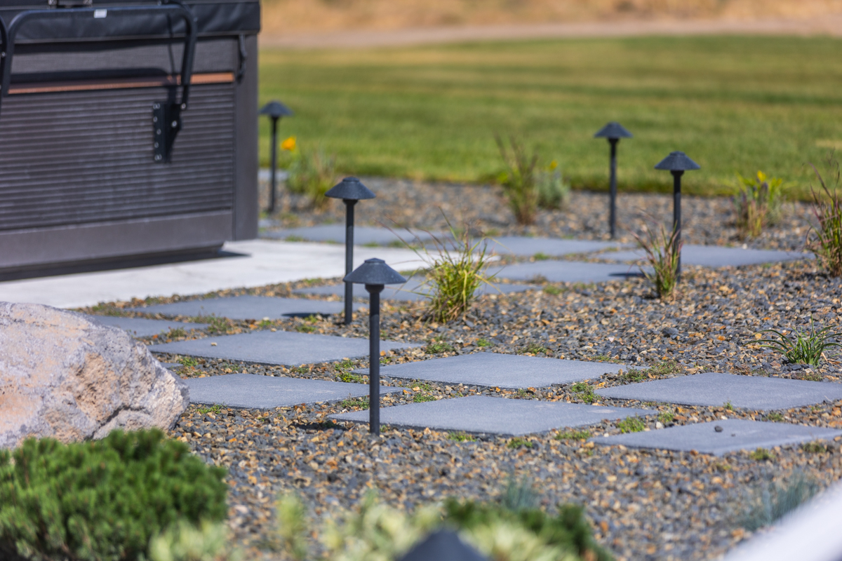 xeriscaped outdoor area in an idaho falls backyard